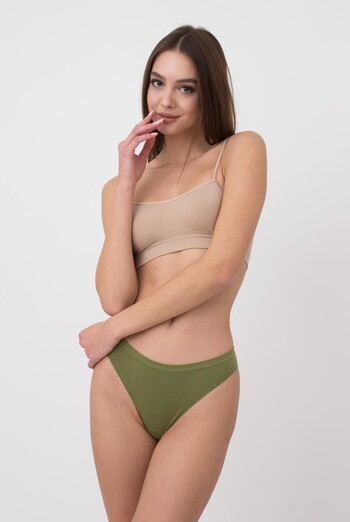 Жіночі безшовні труси бразиліана Brasilian briefs color Giulia (olive branch)