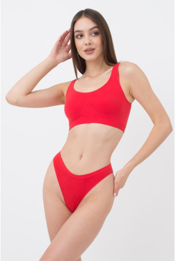 Женские бесшовные трусы бразилиана Brasilian briefs color Giulia (poinciana), красный Женские бесшовные трусы бразилиана Brasilian briefs color Giulia (poinciana), красный