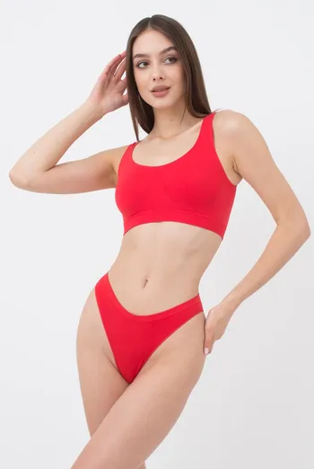 Жіночі безшовні труси бразиліана Brasilian briefs color Giulia (poinciana), червоний