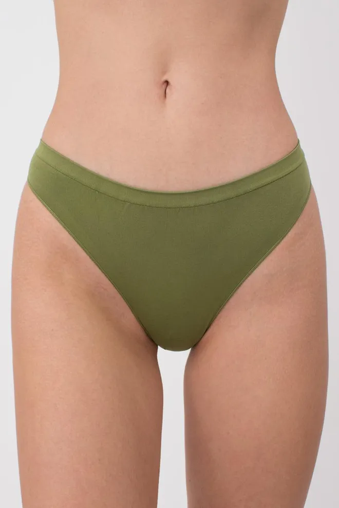 Жіночі безшовні труси бразиліана Brasilian briefs color Giulia (olive branch)