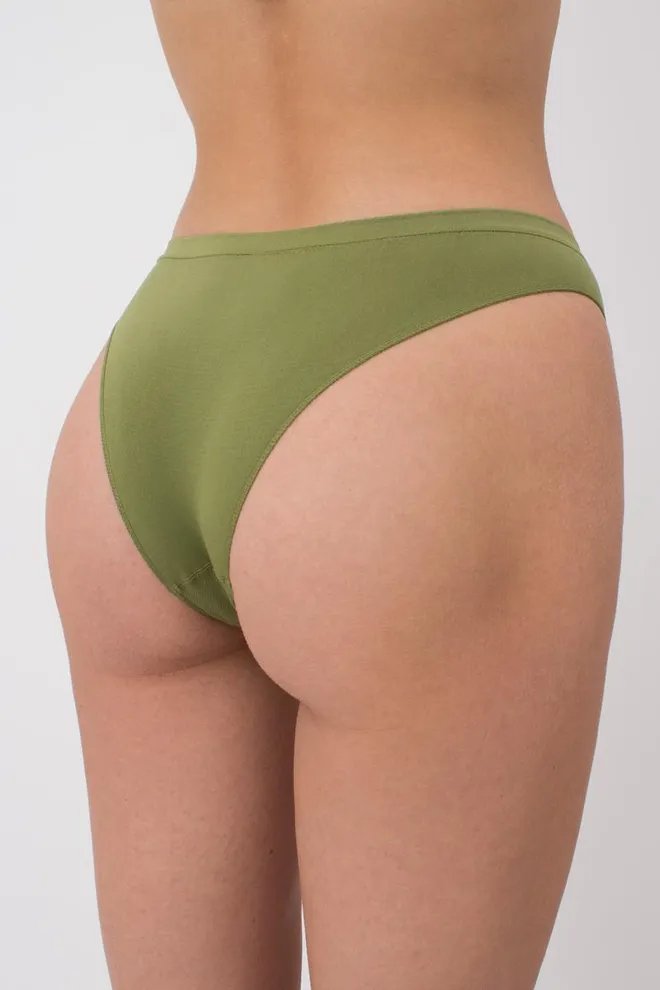 Жіночі безшовні труси бразиліана Brasilian briefs color Giulia (olive branch)
