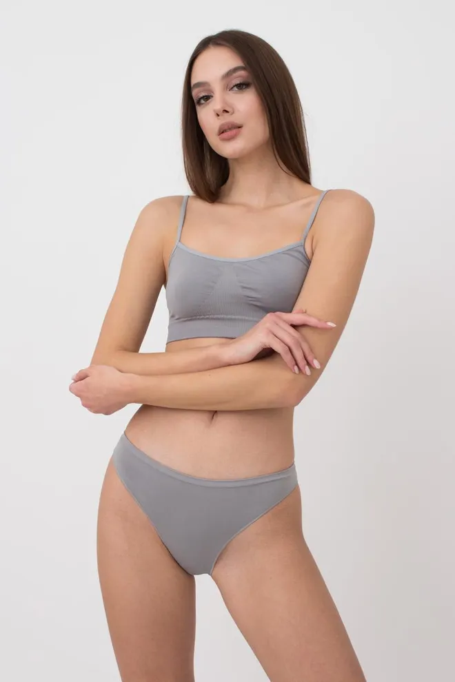 Жіночі безшовні труси бразиліана Brasilian briefs color Giulia (ultimate grey)