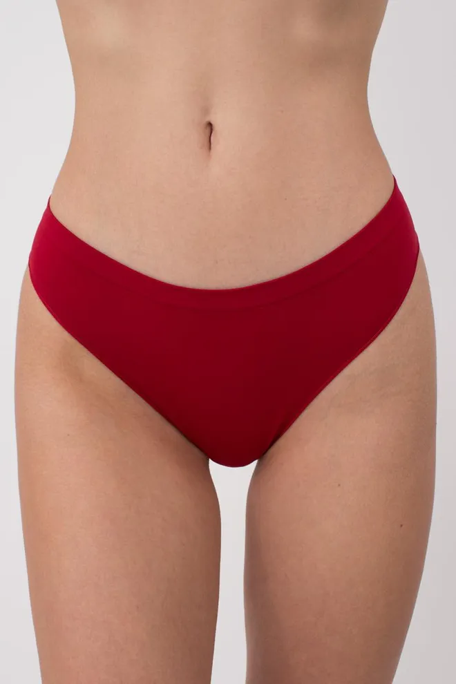 Жіночі безшовні труси бразиліана Brasilian briefs color Giulia (winery), бордовий