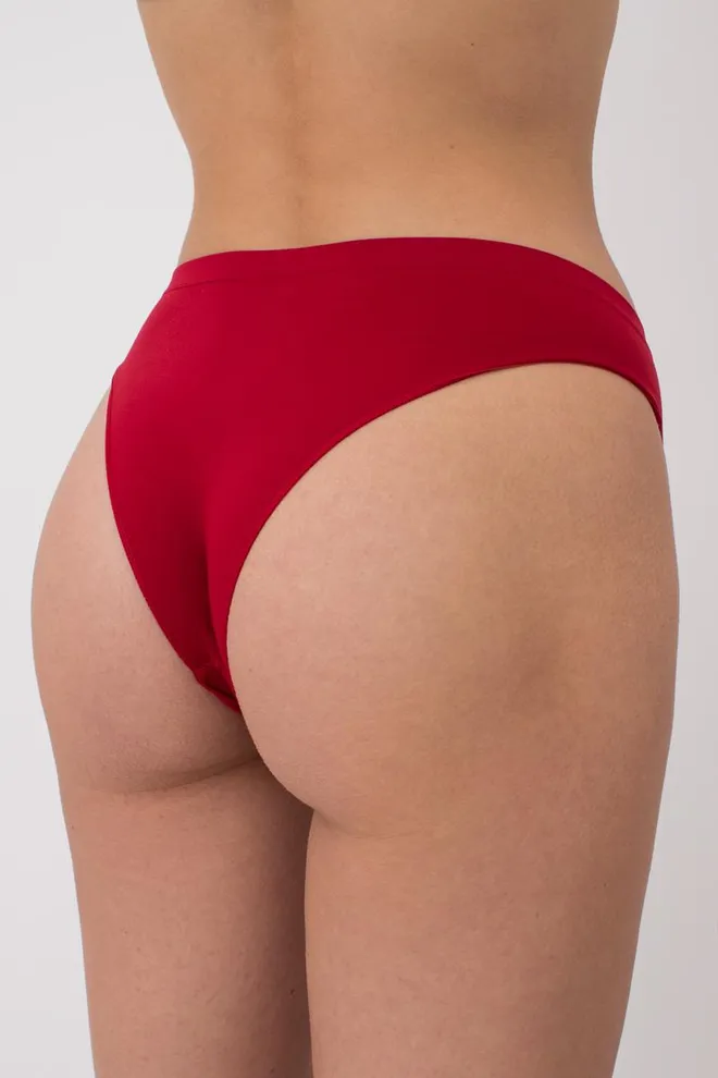 Жіночі безшовні труси бразиліана Brasilian briefs color Giulia (winery), бордовий