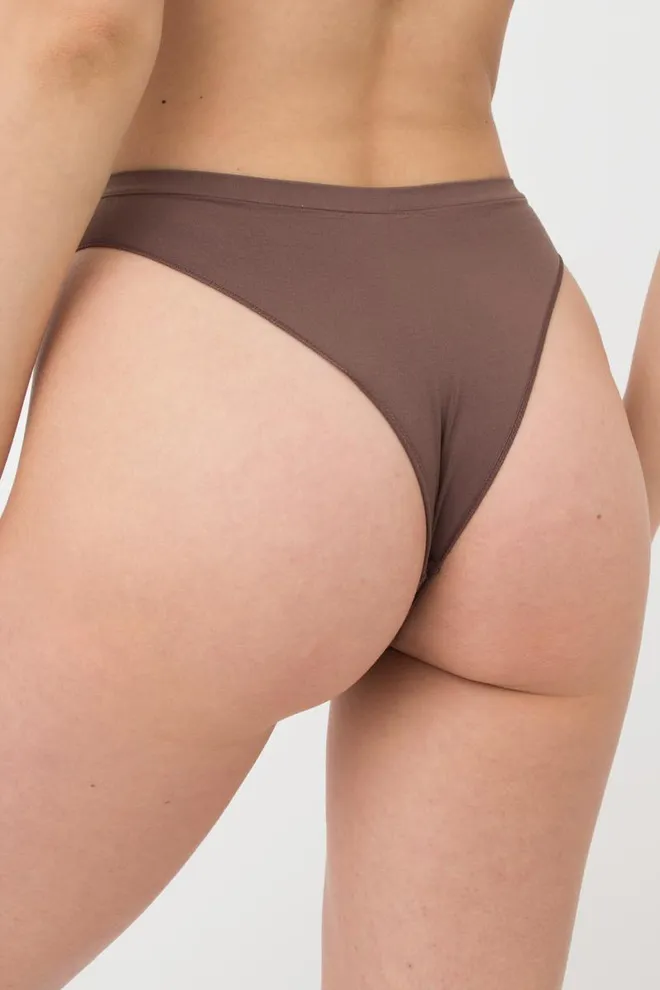 Жіночі безшовні труси бразиліана Brasilian briefs color Giulia (deep taupe), коричневий