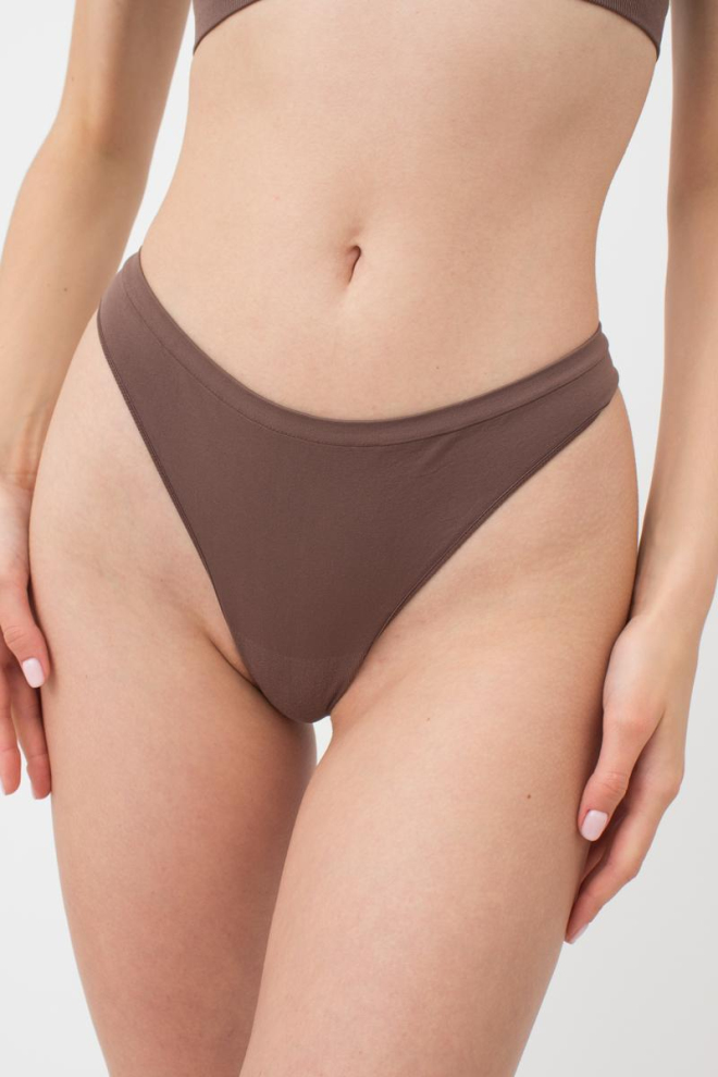 Жіночі безшовні труси бразиліана Brasilian briefs color Giulia (deep taupe), коричневий
