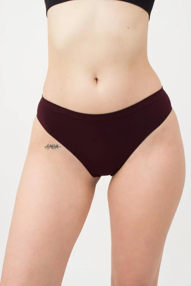 Жіночі безшовні труси бразиліана Brasilian briefs color Giulia (marsala)