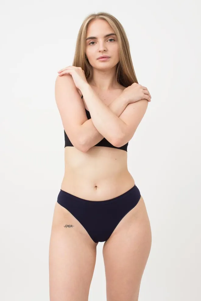 Жіночі безшовні труси бразиліана Brasilian briefs color Giulia (deep navy)