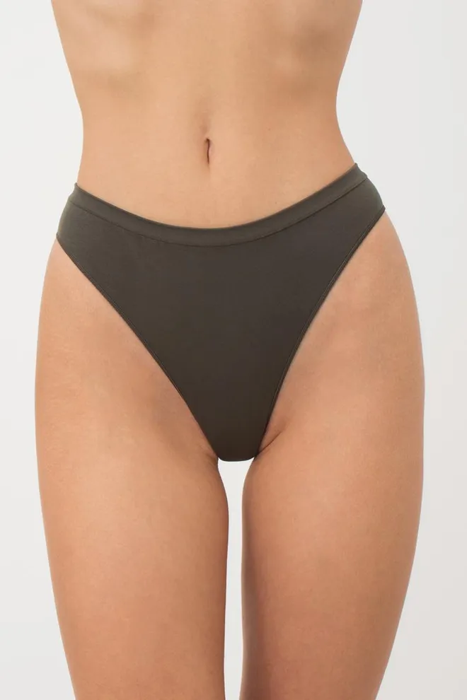 Жіночі безшовні трусики бразиліана BRASILIAN BRIEFS COLOR Giulia (khaki), зелений