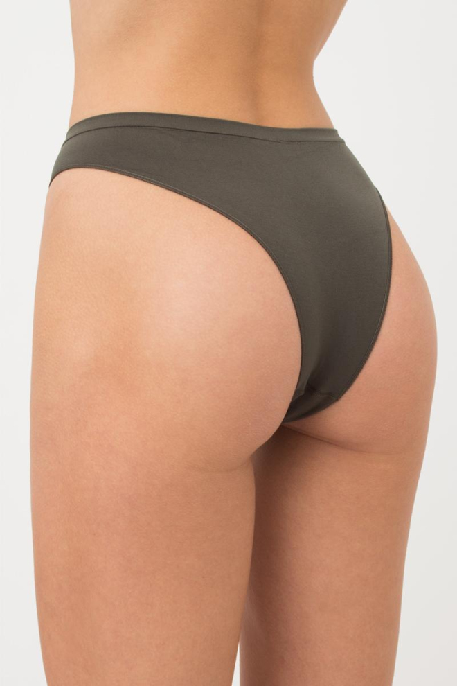 Жіночі безшовні трусики бразиліана BRASILIAN BRIEFS COLOR Giulia (khaki), зелений
