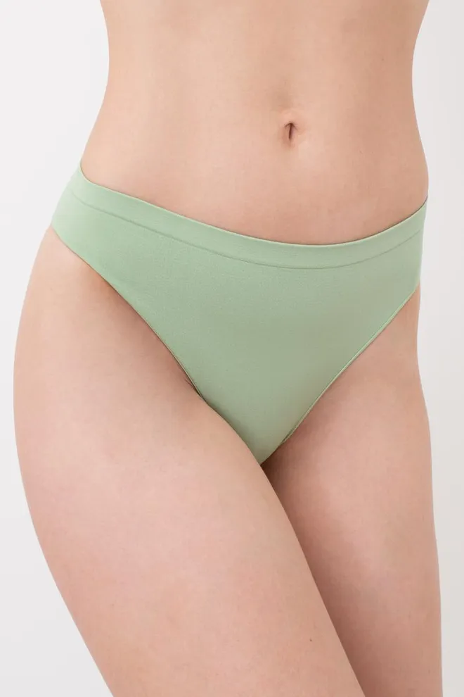 Жіночі безшовні труси бразиліана Brasilian briefs color Giulia (kohlrabi), зелений