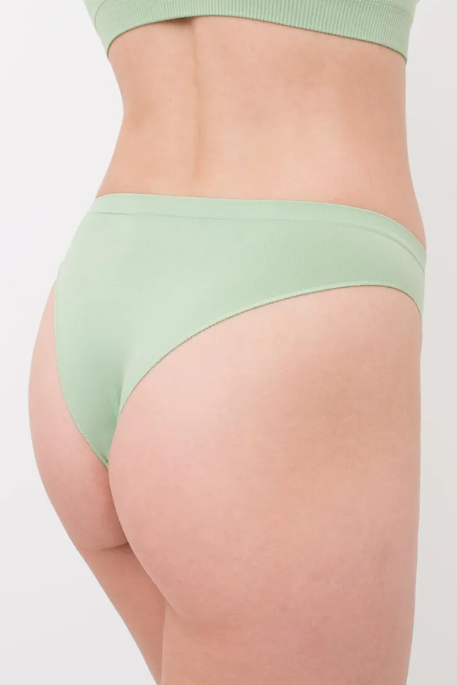 Жіночі безшовні труси бразиліана Brasilian briefs color Giulia (kohlrabi), зелений