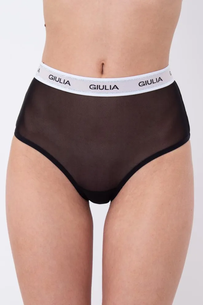 Женские трусы бразилиана в сетку на резинке Brasilian Briefs Net 2201/40 Giulia (black)