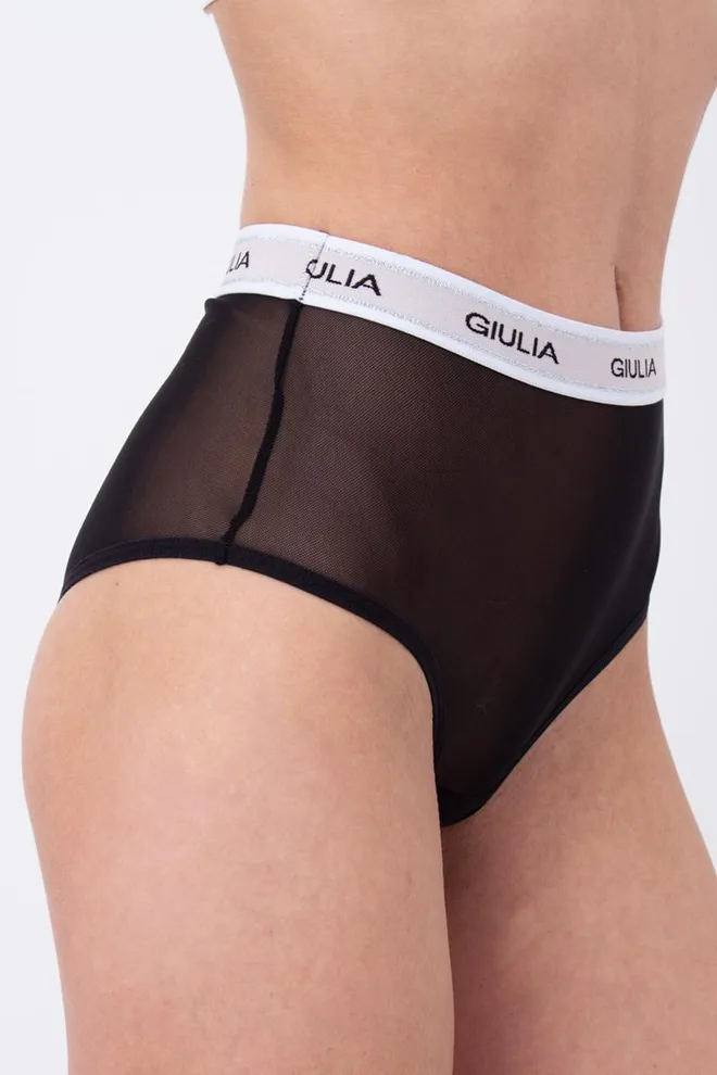 Женские трусы бразилиана в сетку на резинке Brasilian Briefs Net 2201/40 Giulia (black)
