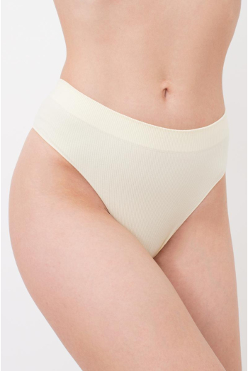 Бесшовные трусики бразилиана в рубчик Brasilian Briefs Rib Giulia (vanilla), желтый