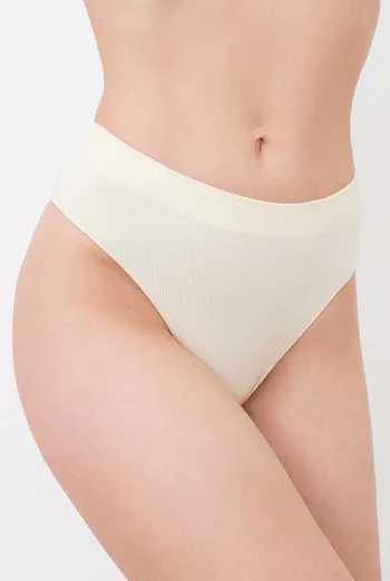 Безшовні трусики бразиліана в рубчик Brasilian Briefs Rib Giulia (vanilla), жовтий