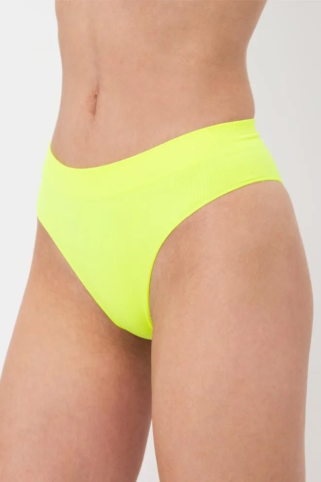 Безшовні трусики бразиліана в рубчик Brasilian Briefs Rib Giulia (yellow neon), жовтий
