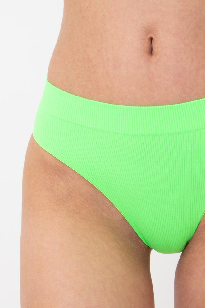 Безшовні трусики бразиліана в рубчик Brasilian Briefs Rib Giulia (green neon), зелений