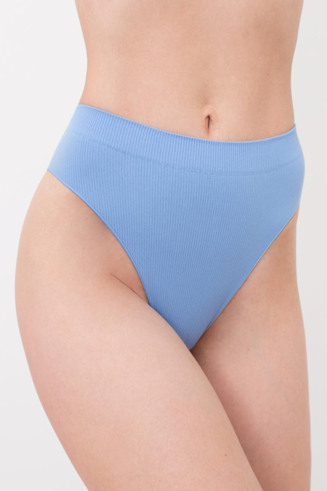 Бесшовные трусики бразилиана в рубчик Brasilian Briefs Rib Giulia (lacecap hydrangea), голубой