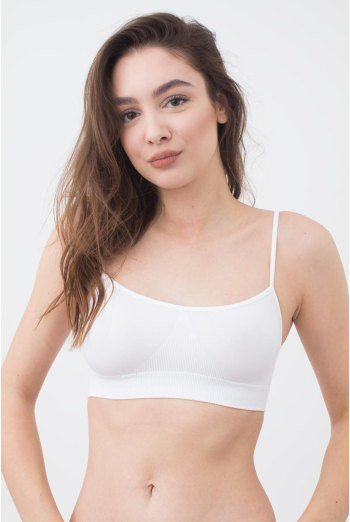 Безшовний топ на тонких бретелях Brassiere Giulia (bianco)
