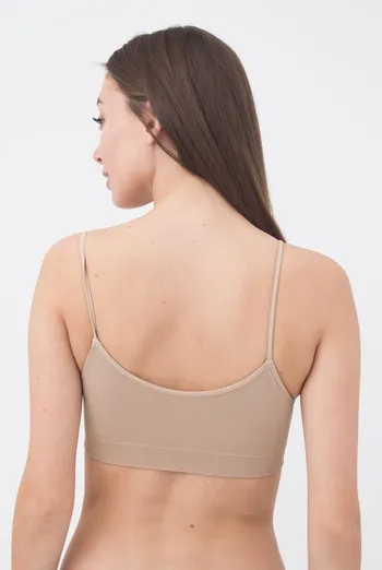 Бесшовный топ на тонких бретелях Brassiere Giulia (naturale)