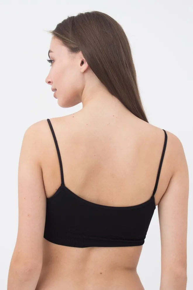 Бесшовный топ на тонких бретелях Brassiere Giulia (nero)