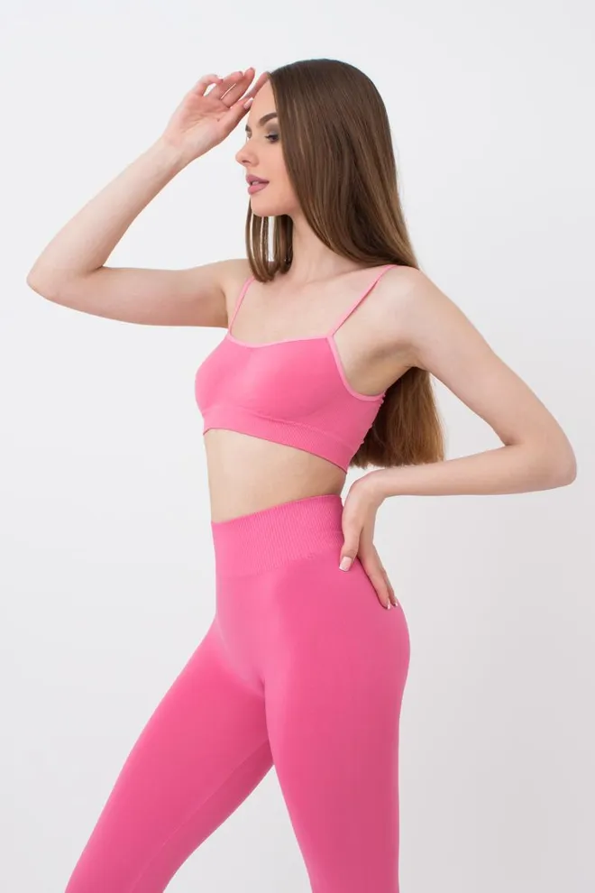 Бесшовный топ на тонких бретелях Brassiere Giulia (bubblegum)