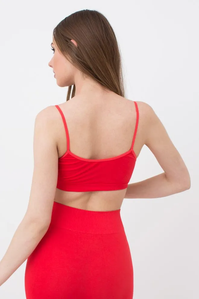 Бесшовный топ на тонких бретелях Brassiere Giulia (poinciana)