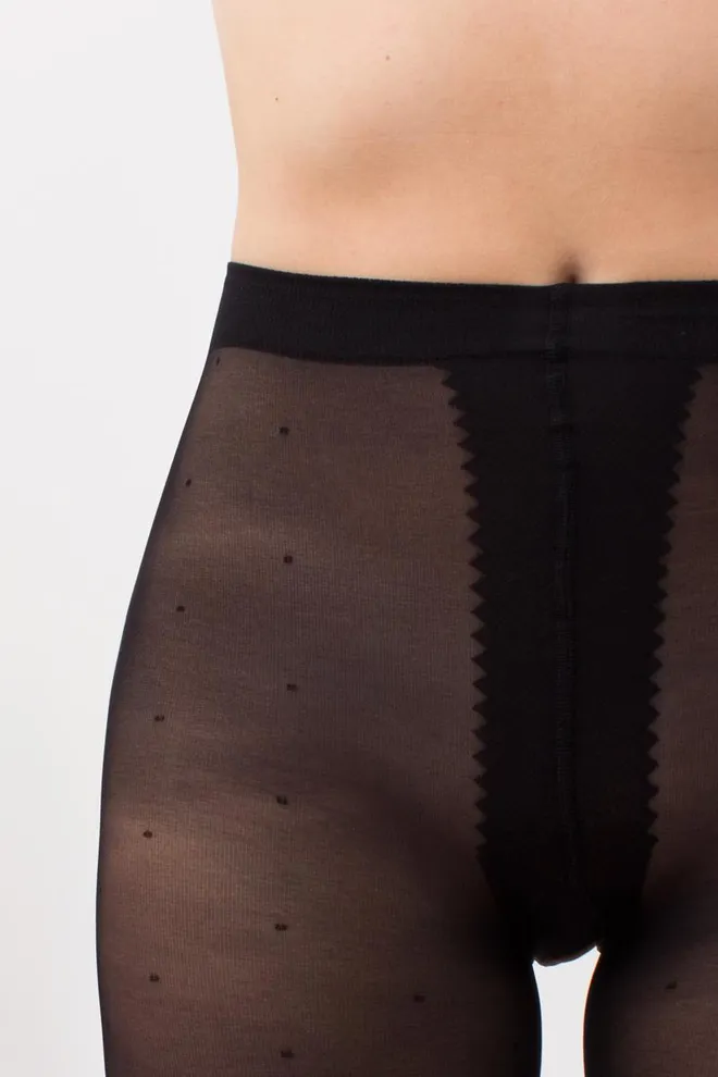 Колготки в горох Brenda 40 den model 1 Giulia (nero), чорний