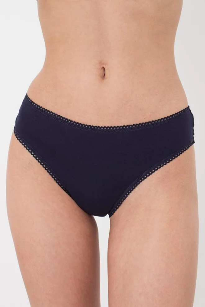 Жіночі бавовняні трусики стрінг Basic 2102/60 Giulia   (navy)