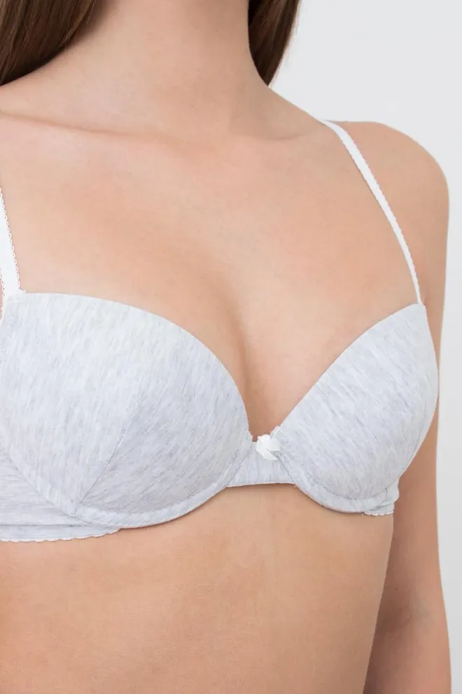 Бюстгальтер с формованной чашкой Basic cotton 1106/60 Giulia (grey melange)