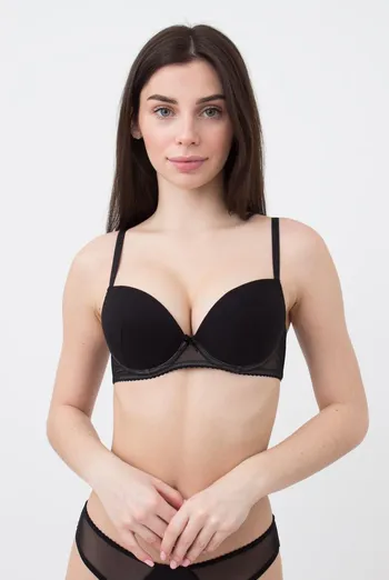 Бюстгальтер з формованою чашкою Basic cotton 1106/62 Giulia (black), чорний