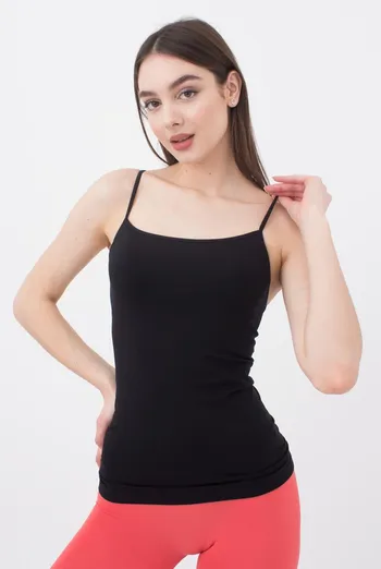 Майка жіноча безшовна на тонких бретелях Camisole Giulia (black), чорний Майка жіноча безшовна на тонких бретелях Camisole Giulia (black), чорний