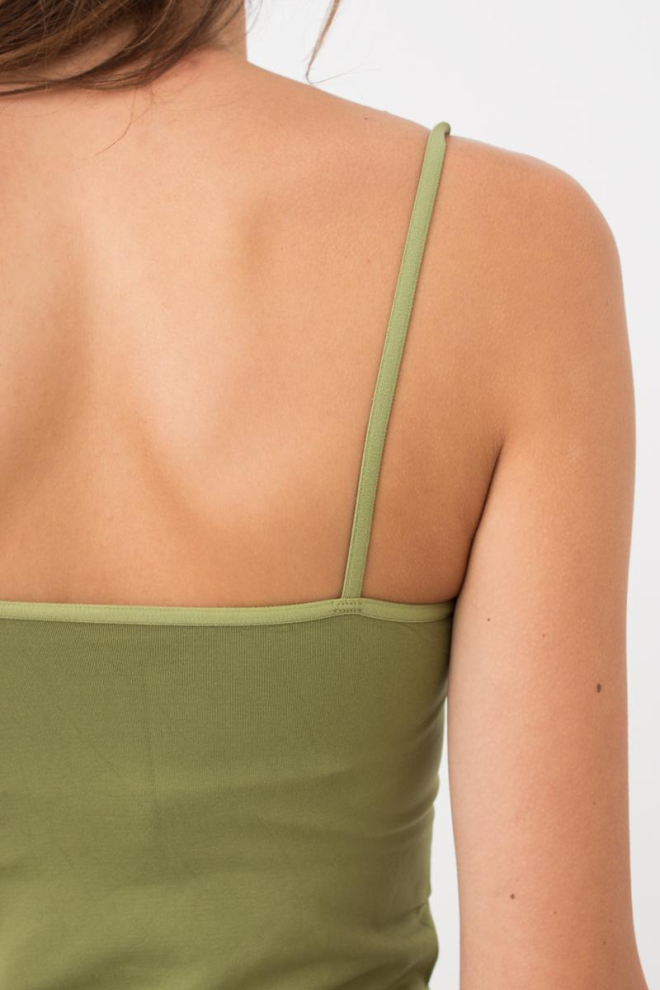 Майка жіноча безшовна на тонких бретелях Camisole color Giulia (olive branch)