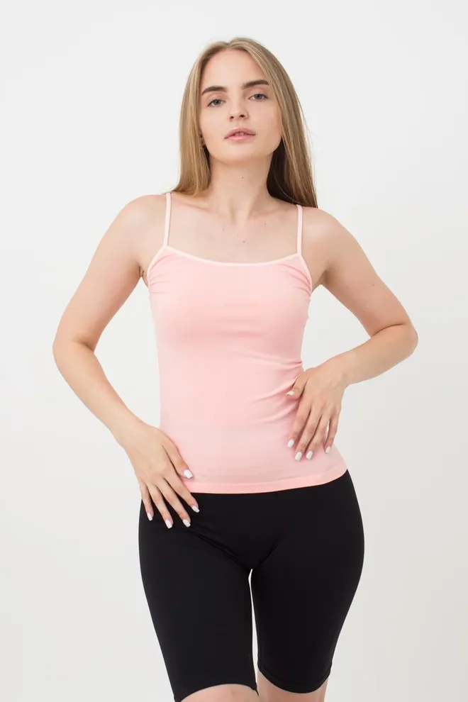 Майка женская бесшовная на тонких бретельках Camisole color Giulia (blossom)