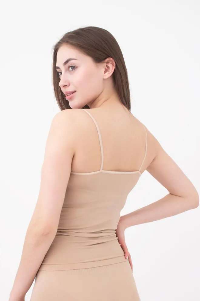 Майка жіноча безшовна на тонких бретелях Camisole Giulia (naturale), бежевий
