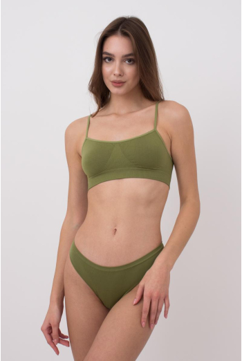 Безшовний топ на тонких бретелях Cami top Giulia (olive branch)