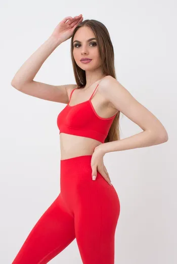 Бесшовный топ на тонких бретелях Cami top Giulia (poinciana)