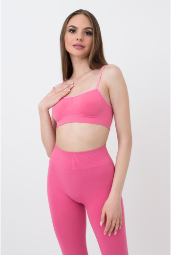 Безшовний топ на тонких бретелях Cami top Giulia (bubblegum)
