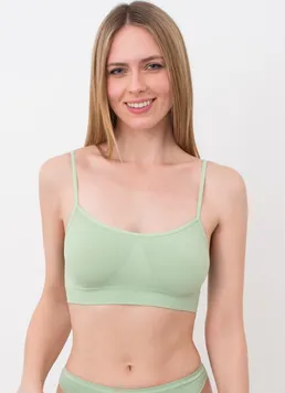 Бесшовный топ на тонких бретелях Cami top Giulia (kohlrabi), зеленый