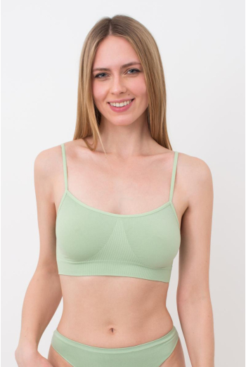 Безшовний топ на тонких бретелях Cami top Giulia (kohlrabi), зелений