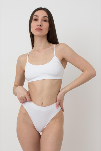 Бесшовный топ в рубчик на тонких бретелях CAMI TOP RIB Giulia (white), белый Бесшовный топ в рубчик на тонких бретелях CAMI TOP RIB Giulia (white), белый