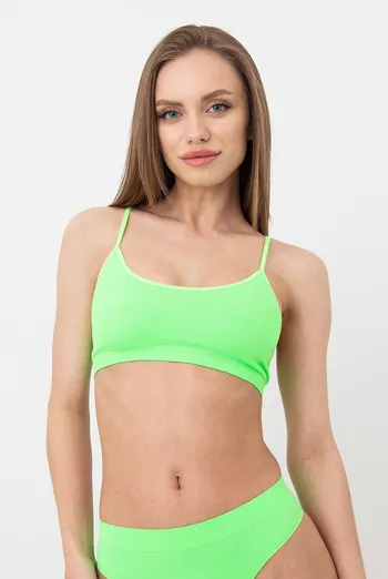 Бесшовный топ в рубчик на тонких бретелях CAMI TOP RIB Giulia (green neon), зеленый Бесшовный топ в рубчик на тонких бретелях CAMI TOP RIB Giulia (green neon), зеленый