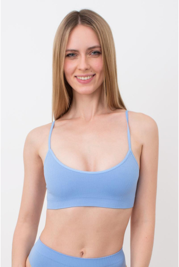 Бесшовный топ в рубчик на тонких бретелях CAMI TOP RIB Giulia (lacecap hydrangea), голубой Бесшовный топ в рубчик на тонких бретелях CAMI TOP RIB Giulia (lacecap hydrangea), голубой