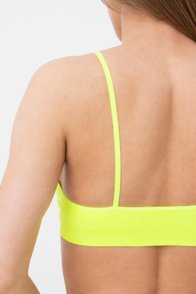 Безшовний топ в рубчик на тонких бретелях CAMI TOP RIB Giulia (yellow neon), жовтий