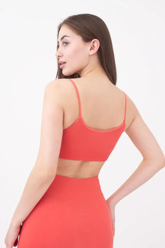 Безшовний топ на тонких бретелях Cami top Giulia (burnt coral)