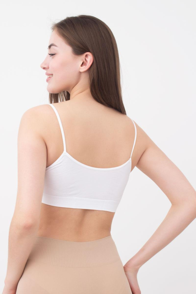 Безшовний топ на тонких бретелях Cami top Giulia (white), білий