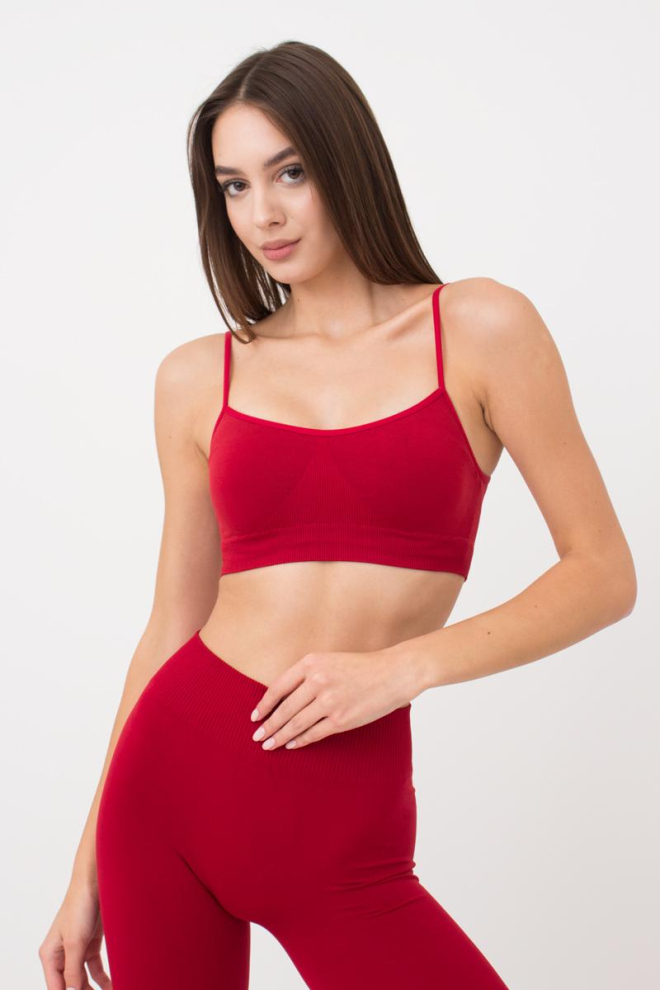 Безшовний топ на тонких бретелях Cami top Giulia (winery), бордовий