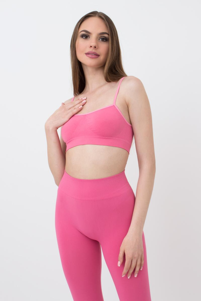 Безшовний топ на тонких бретелях Cami top Giulia (bubblegum)