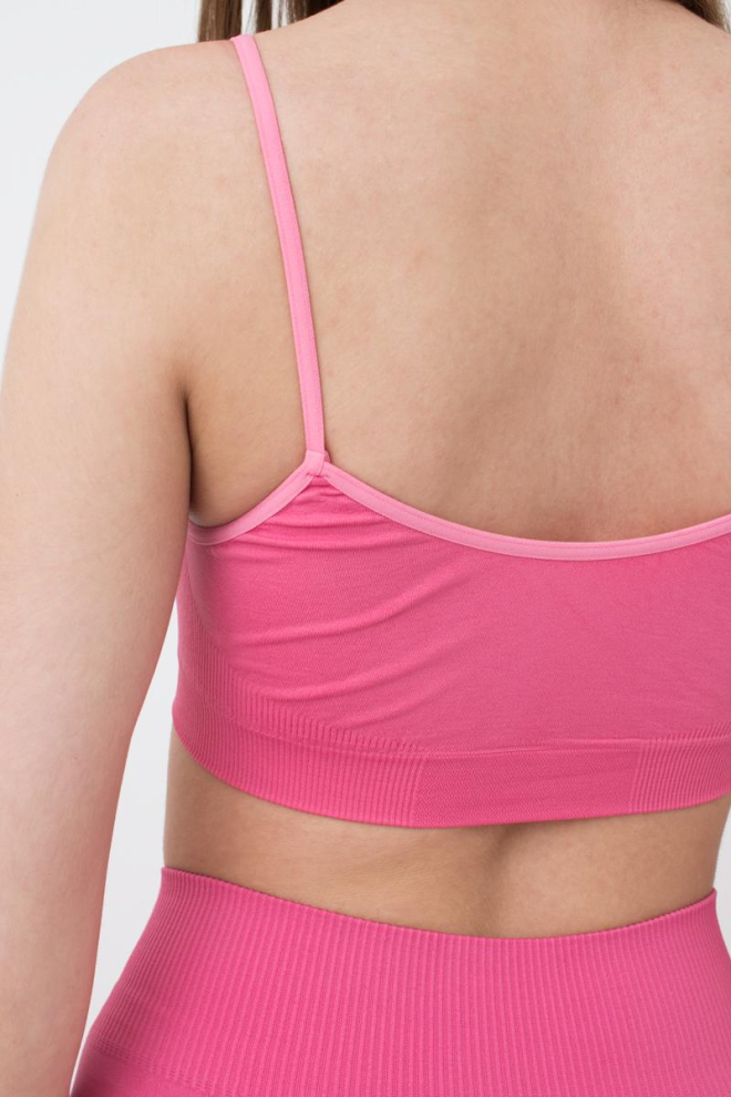 Безшовний топ на тонких бретелях Cami top Giulia (bubblegum)